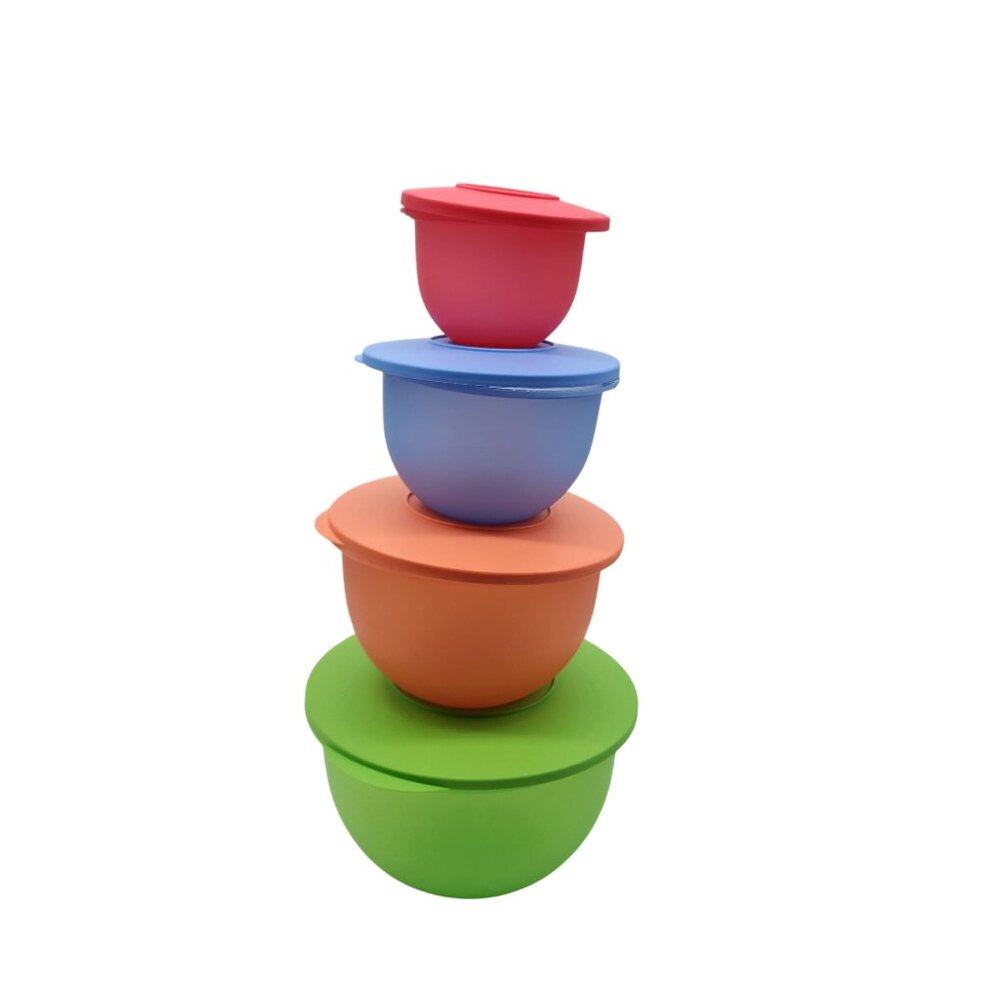 Tupperware Impressions Classic Bowls Set Of Four Multicolor NEW